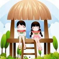 头像情侣吃瓜漫画,情侣头像中的欢乐时光